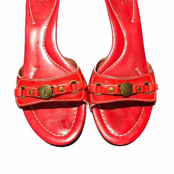 Cole Haan Women's Red Mule Kitten Heel Sandals 8.5 - Picture 5 of 9